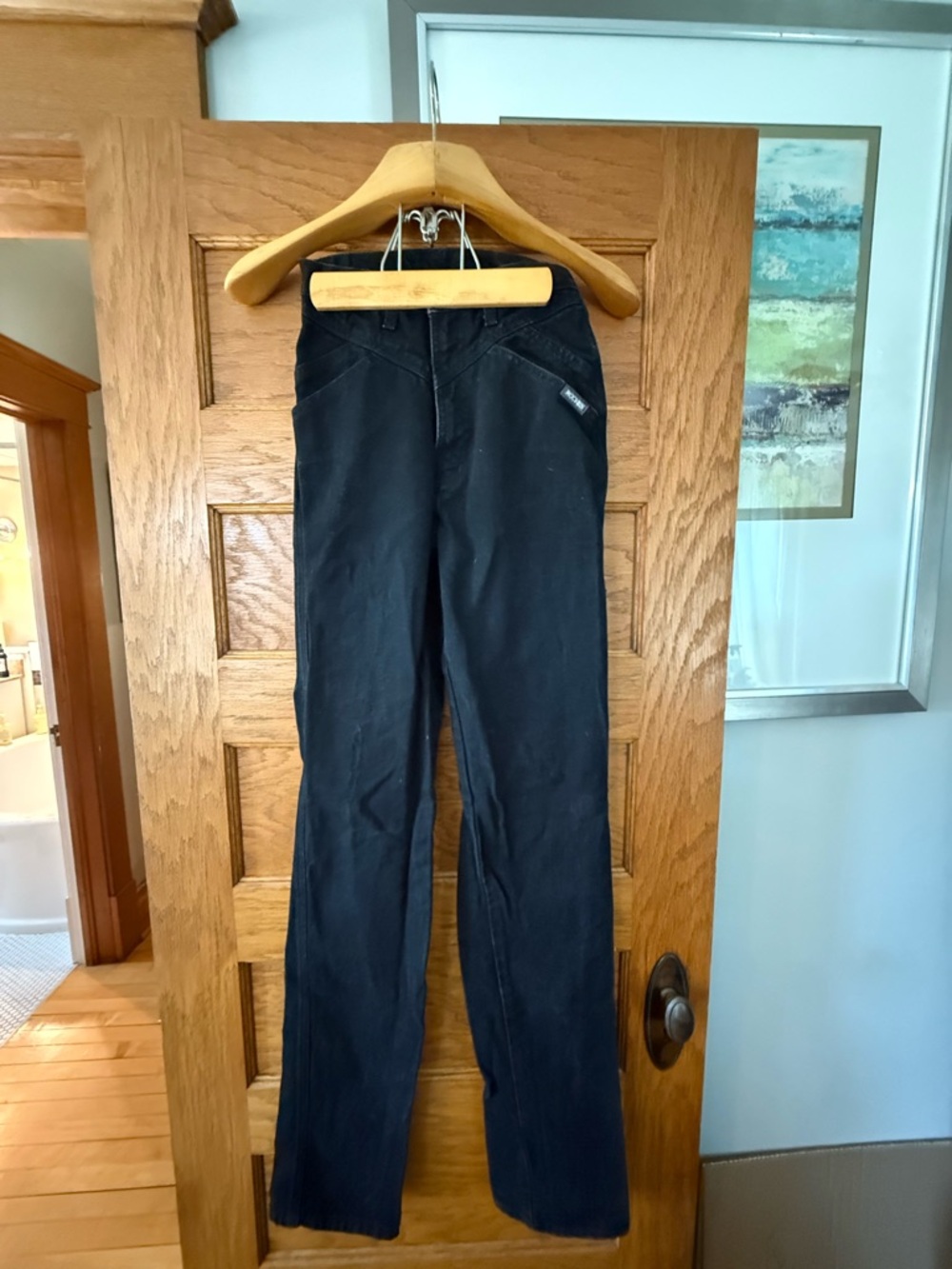 Vtg Rockies Mountain Bareback Mom Jeans Sz 3/4 XXL High Rise Black Denim USA